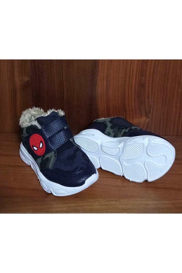 Işıklı Erkek Cocuk İÇİ YÜNLÜ Bebe Bot,KAMUFLAJ DESENLİ BEBE BOT , ÖRÜMCEK ADAMLI BOT , - 2