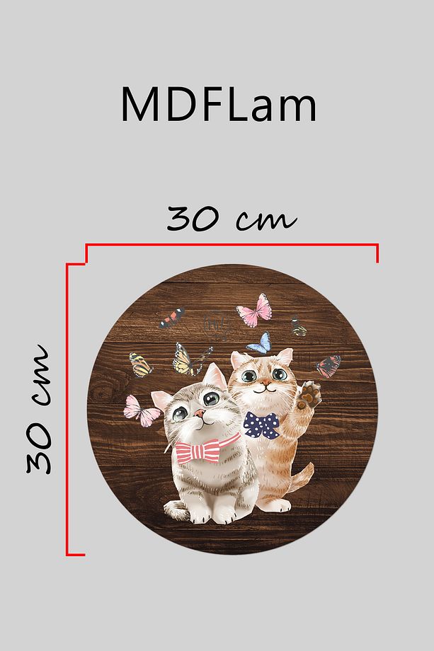 Modern Kapı Süsü Ahşap Hi Kedi Dış Mekan Kapı Süsü - 3