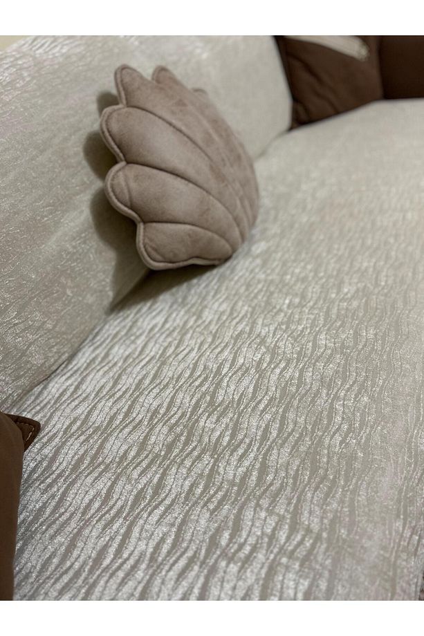 Süngerli Koltuk Örtüsü Yeni Moda Ekru Rengi 1 Adet 210*170 Cm - 5