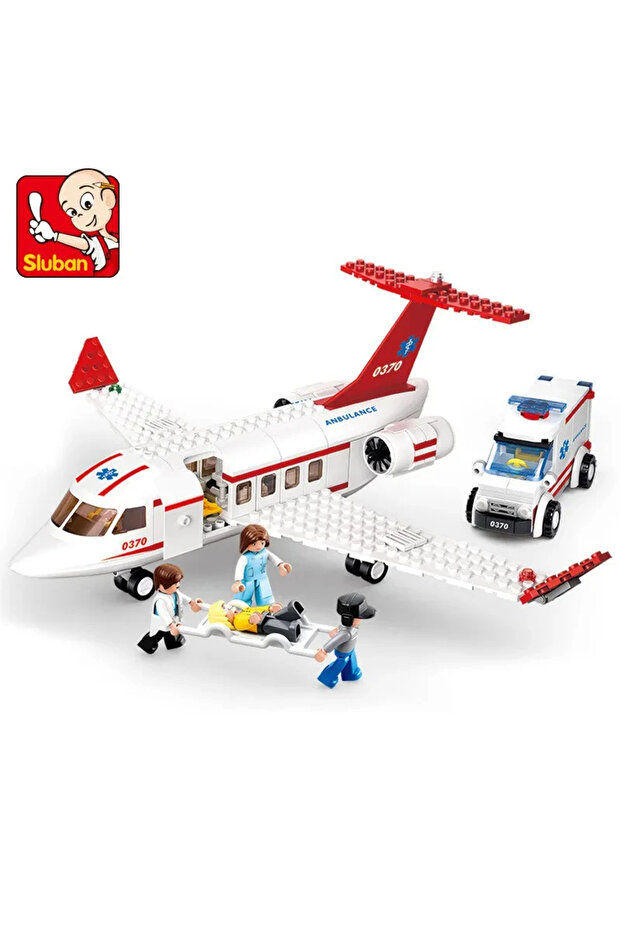 SLUBAN No Box 335PCS Creative City Airbus Cargo Aircraft Plane Building Blocks Air Ambulance Airplan