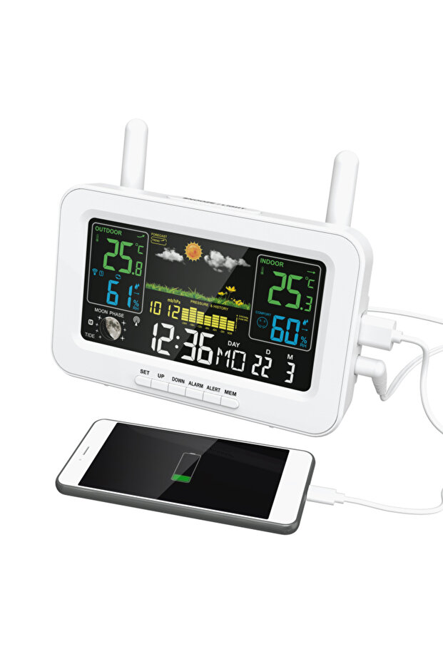 Smart Weather Station USB Output Thermometers and Hygrometers Temperature Humidity Meter Weather ... - 8