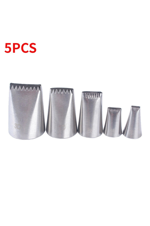 5PCS 5PCS/set Stainless Steel Cake Icing Piping Nozzle DIY Pastry Nozzles Kit Decorating Pastry Cupc
