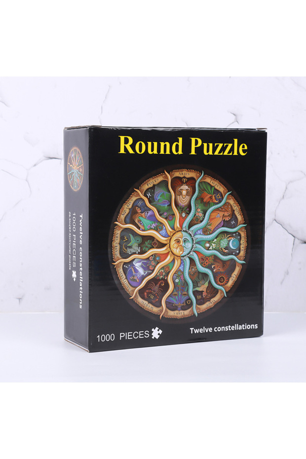 12 constellations Adult Round Puzzle 1000 Pieces 12 constellations Challenge Games Learning Educatio