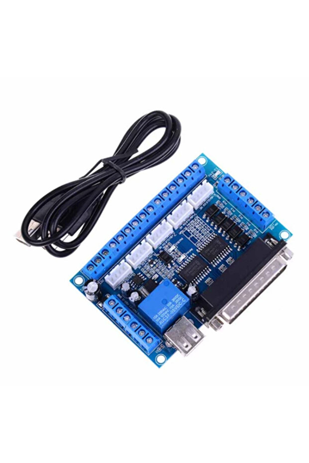 لوحة واجهة MACH3 CNC 5 محاور مع محول Optocoupler محرك متدرج + كابل USB