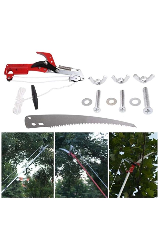 مقص تقليم الأشجار عالي الارتفاع قابل للتمديد لتقليم أشجار الفاكهة بطول 3 سم... - 2