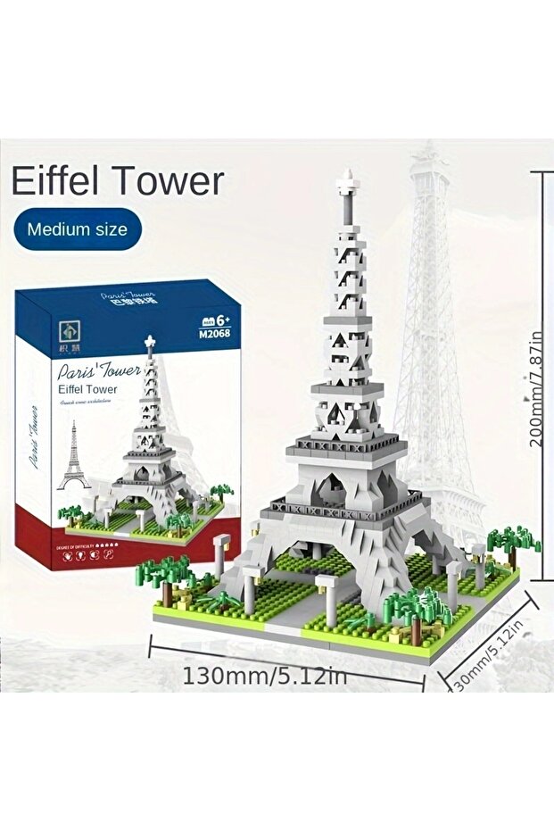 600pcs Paris Eiffel Tower children's puzzle micro particle block assembly landmark building model or - 1
