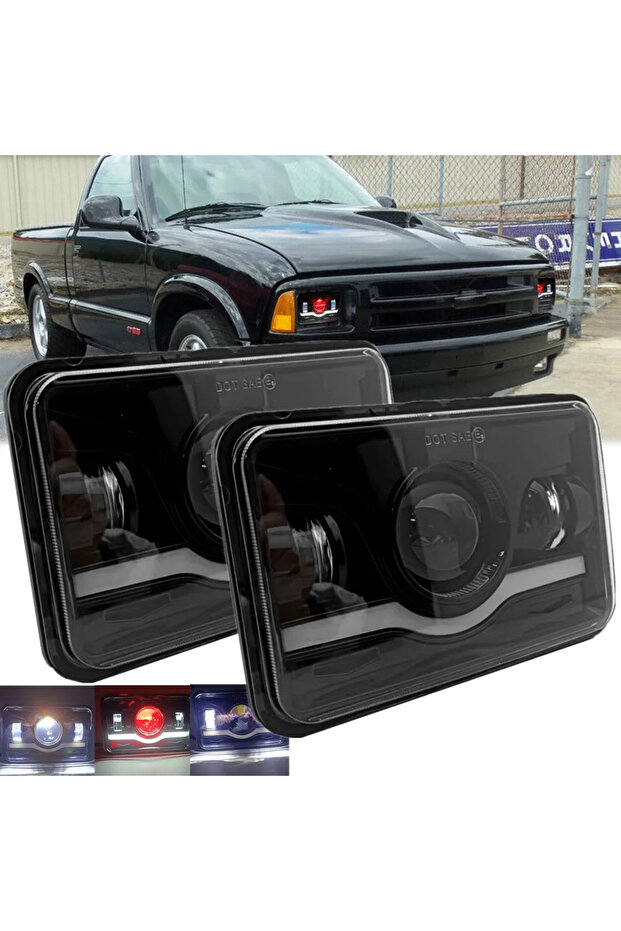 قطعتان 12 فولت 24 فولت 4 × 6 بوصة LED H4 مصباح أمامي LED ضوء العمل مع DRL H4651 H4652 H4656 لسيارة جيب موتور