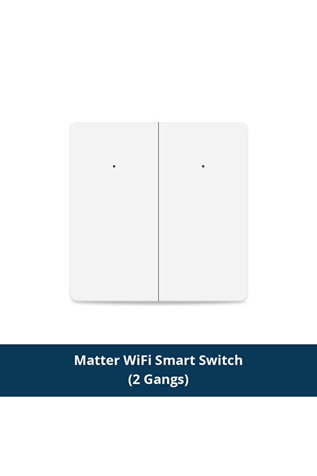 مفتاح إضاءة حائط ذكي ثنائي العصابة Zemismart Matter WiFi EU 1 2 3 عصابة، محايد، يتطلب زرًا كبيرًا