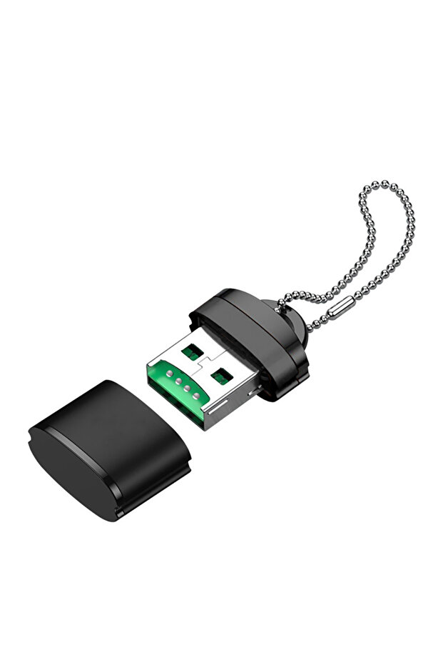 قارئ بطاقات ذاكرة USB Micro SD/TF أسود USB 2.0 Mini Mobile Phone Memory Card Reader عالي السرعة USB Adapte
