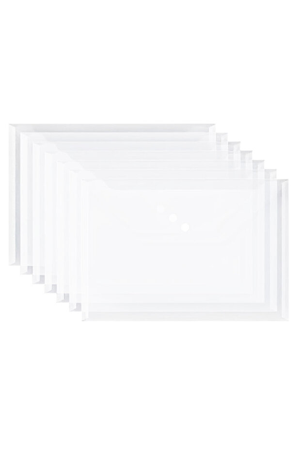 20 packs, plastic envelope, transparent reusable poly envelope waterproof folder with buttons, A4... - 6