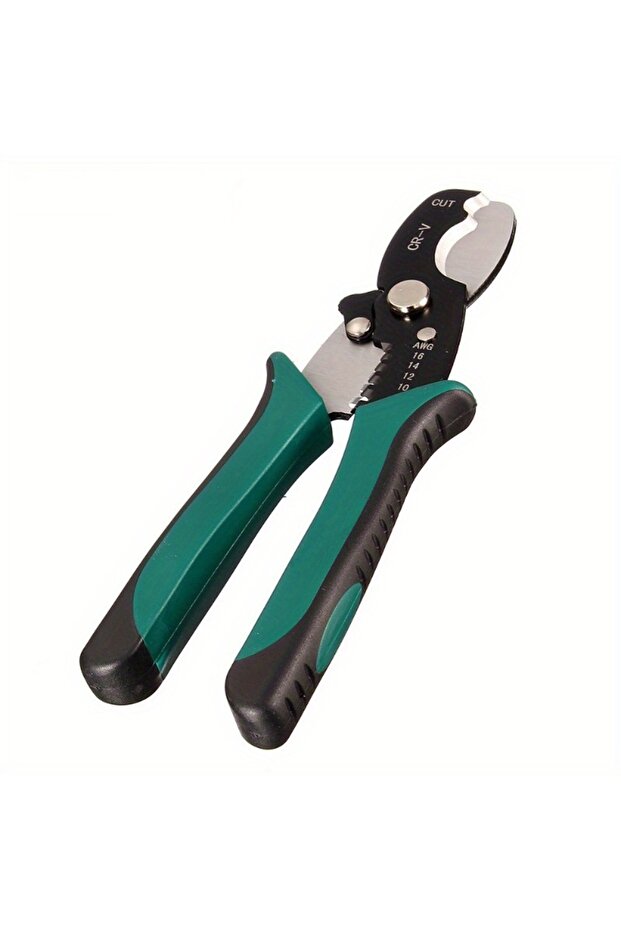 Green TAIMIMEI 8 Inch Wire Stripper Cable Cutting Scissor Stripping Pliers Cutter 1.6-4.0mm Hand Too