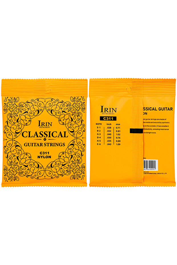 C311 IRIN Classical Guitar Strings Nylon Core Silver Plated Copper PU Coating Classic Guitar Strings