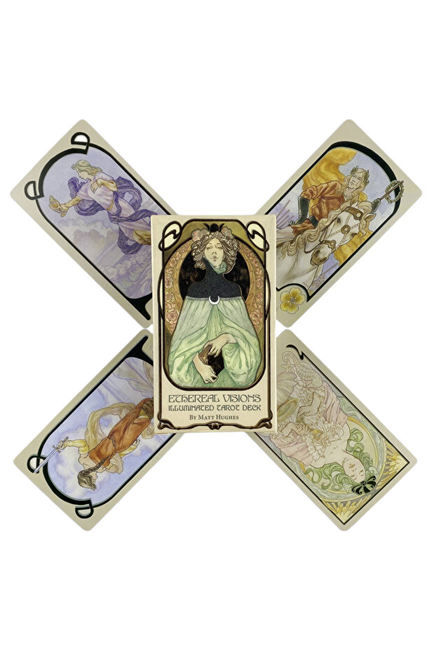 TT33- بطاقات التارو المضيئة Ethereal Visions A من 80 مجموعة من بطاقات Oracle English Visions Divination Edition B