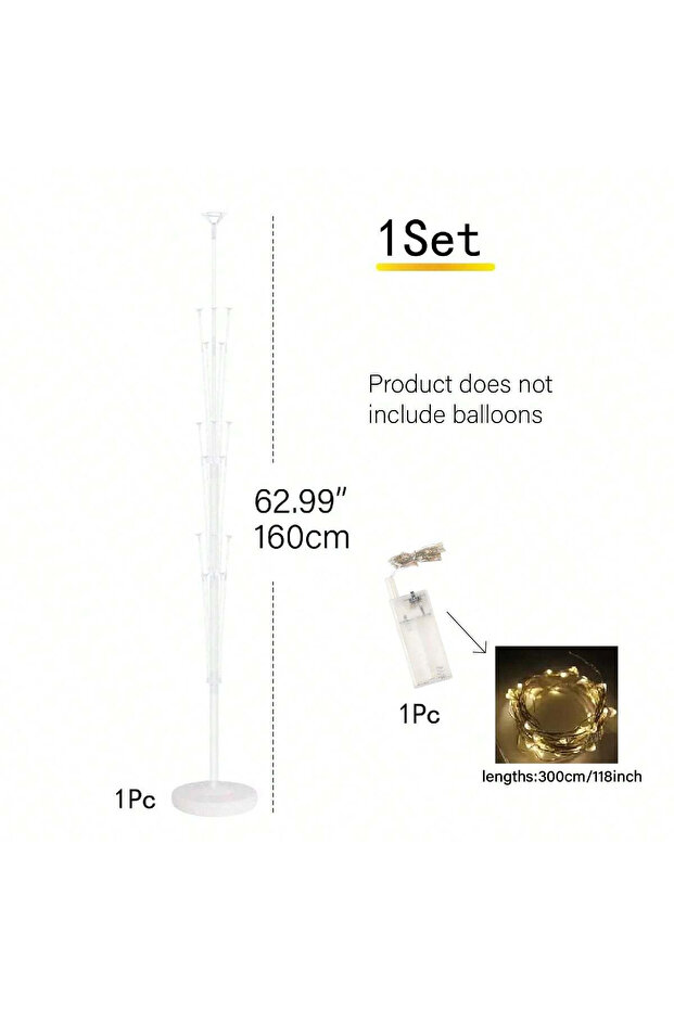 NOT Included Balloon 19 Ball With Light 1Set Floor Balloon Column Kit With Stand, Base and String Li