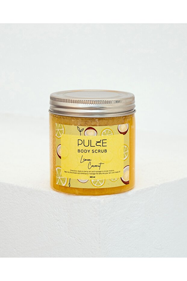 PULSE Body Scrub Limon Ve Hindistan Cevizli Batık Karşıtı Arındırıcı Nemlendirici Vücüt Peelingi 300 ml