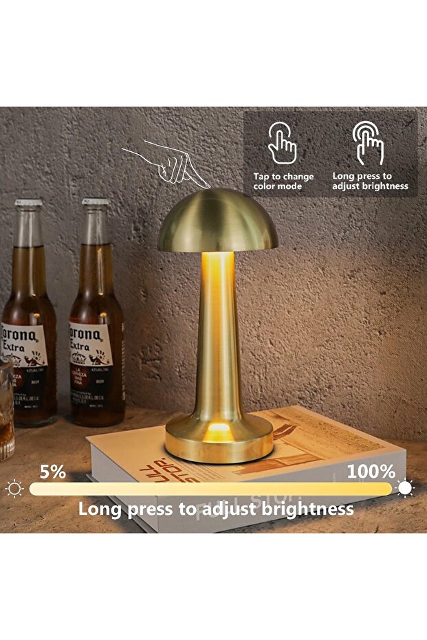 LED Cordless Table Lamp, Rechargeable Touch Lamp with 4 Brightness Levels for Bedside & More - 6