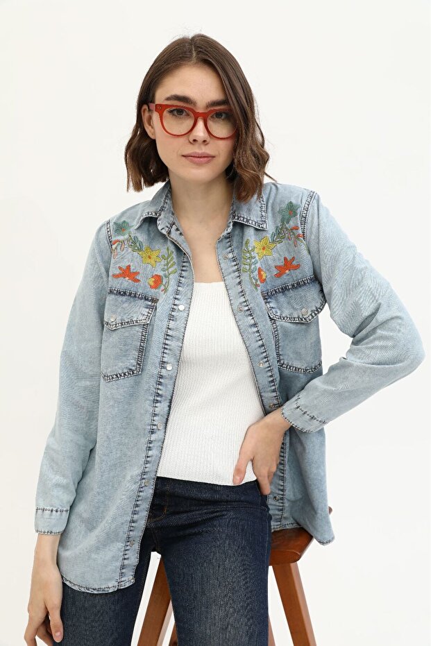 Kadın kot gömlek - 1