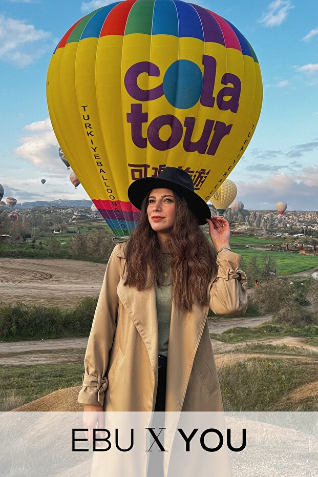 Kadın Geniş Yakalı Basic Trençkot Camel - 1