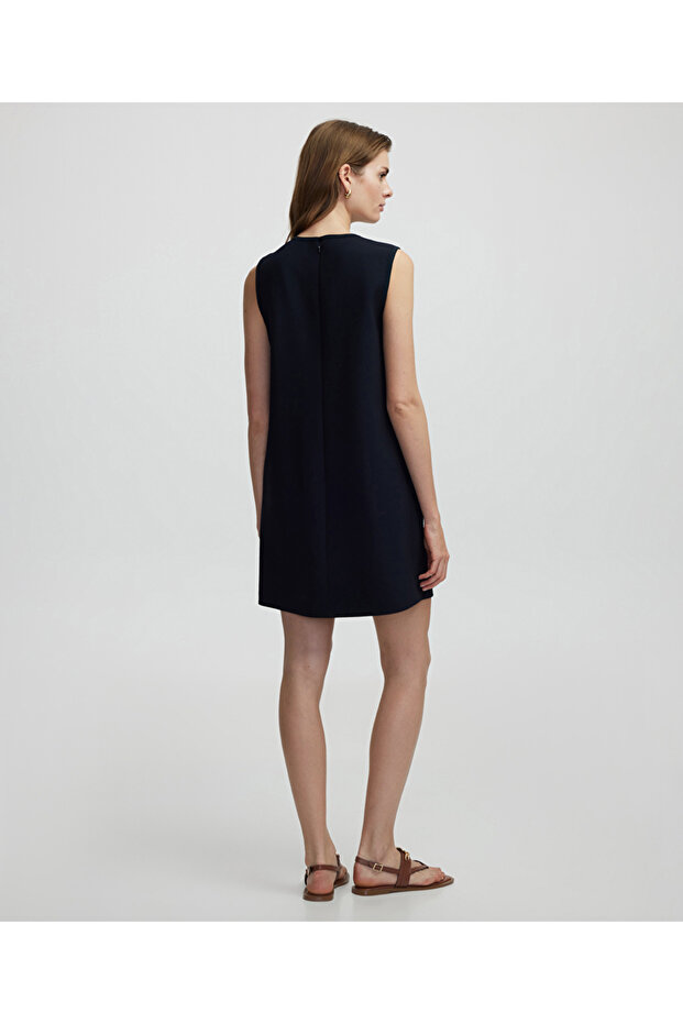 Metal düğmeli elbise - 5