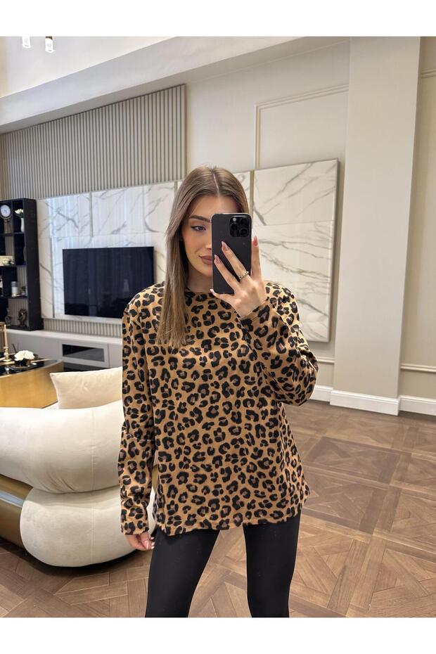 Uzun Kol Leopar Tshırt - 2