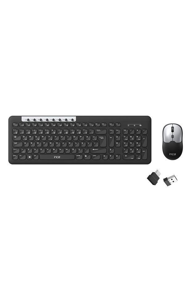 IWS-599 Kablosuz Multimedya Süper Konforlu Çift Alıcılı USB & Type-C Klavye Mouse Set - 2