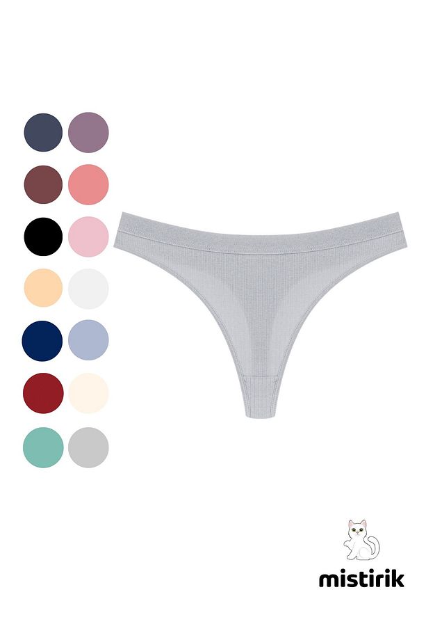 Paulo Model Fitilli Esnek Kumaş String Tanga Gri Renk - 1