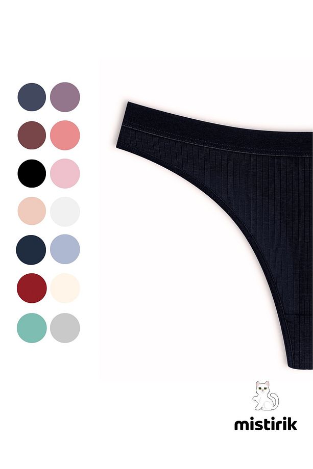 Paulo Model Fitilli Esnek Kumaş String Tanga Siyah Renk - 4