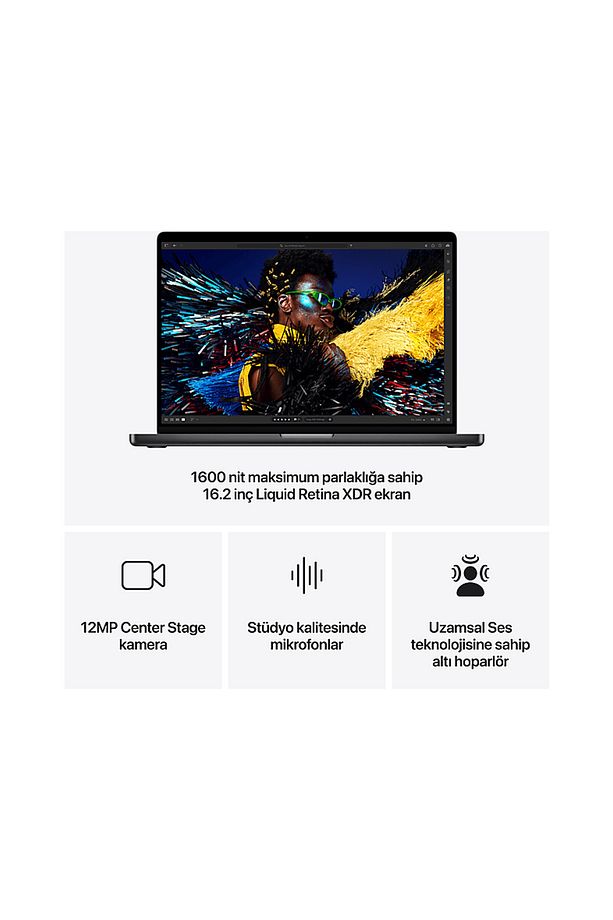 MX303TU/A/MacBook Pro/Apple M4 Max İşlemci/14 Çekirdek CPU -32 Çekirdek GPU/36GB RAM/1TB SSD/1 - 5