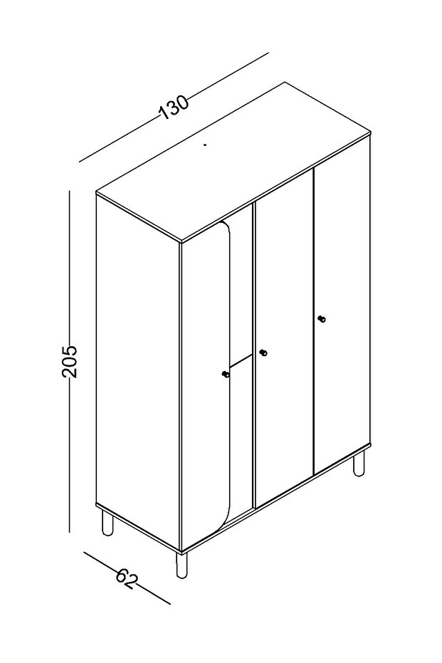 Sofia 3 Kapaklı Dolap - 4