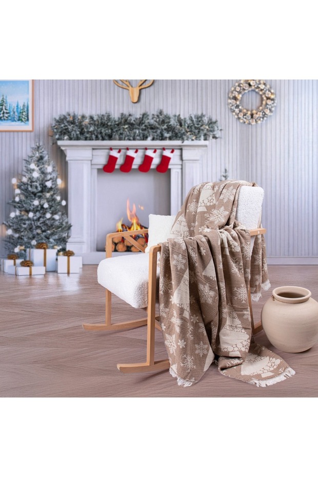 Pine Tree Patterned Woven Cotton Single Blanket - Bedspread - Pique - 3