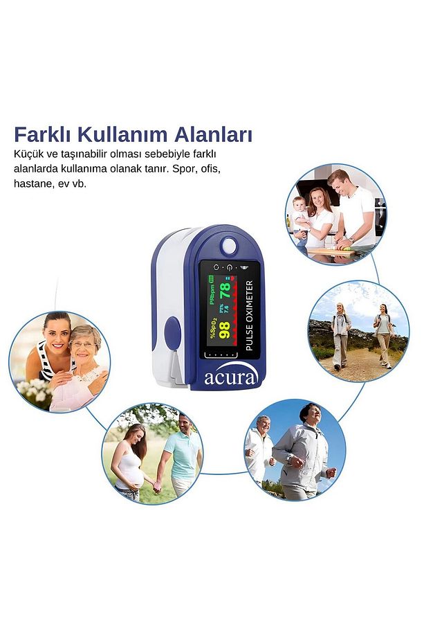 AC-60 Oksimetre OLED Ekranlı Nabız ve Oksijen Ölçer - 2