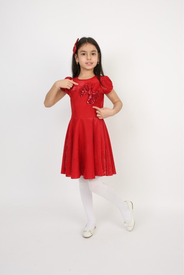 Red Dress with Bow 23 April Show Costumes