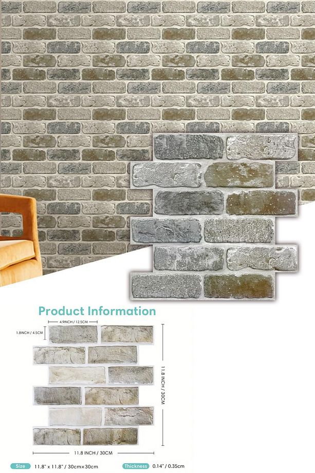 30X30cm 3D Kendinden Yapışkanlı Duvar Kağıdı Kaplama Dekorasyon Mutfak 6lı Paket 0,54m2 - 4
