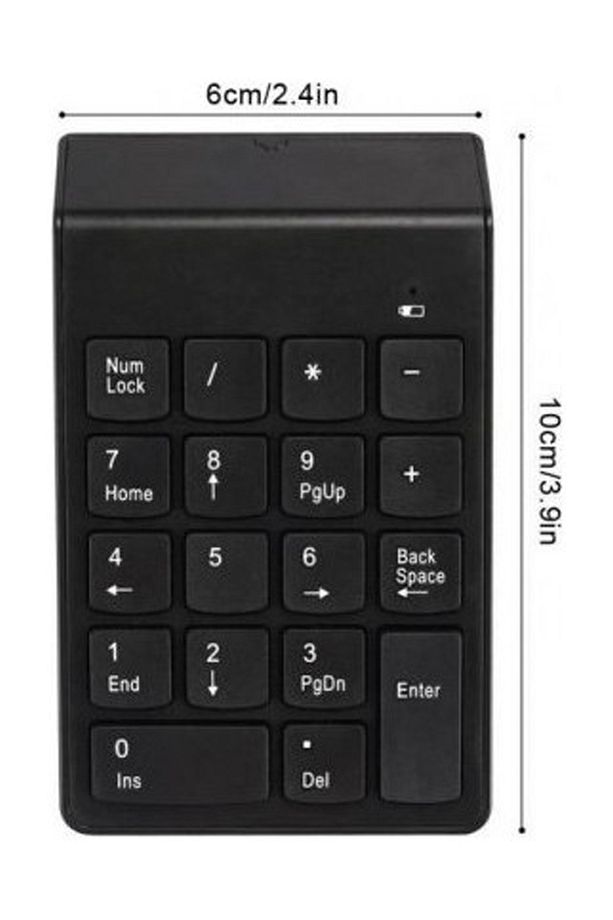 Kablosuz Numeric Keypad 18 Tuşlu Sayısal Tuş Takımı Klavye Numpad - 3