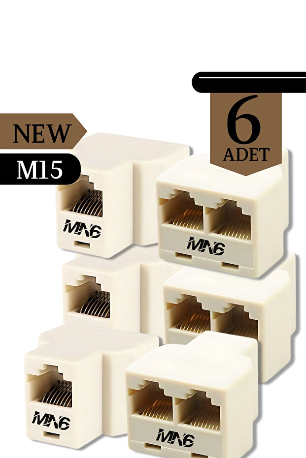 M15 Cable Combiner/6Pcs-3Cable Inputs-Cat5/5E-Cat6-Compatible/Lan Cable Combiner Intermediate Adapter