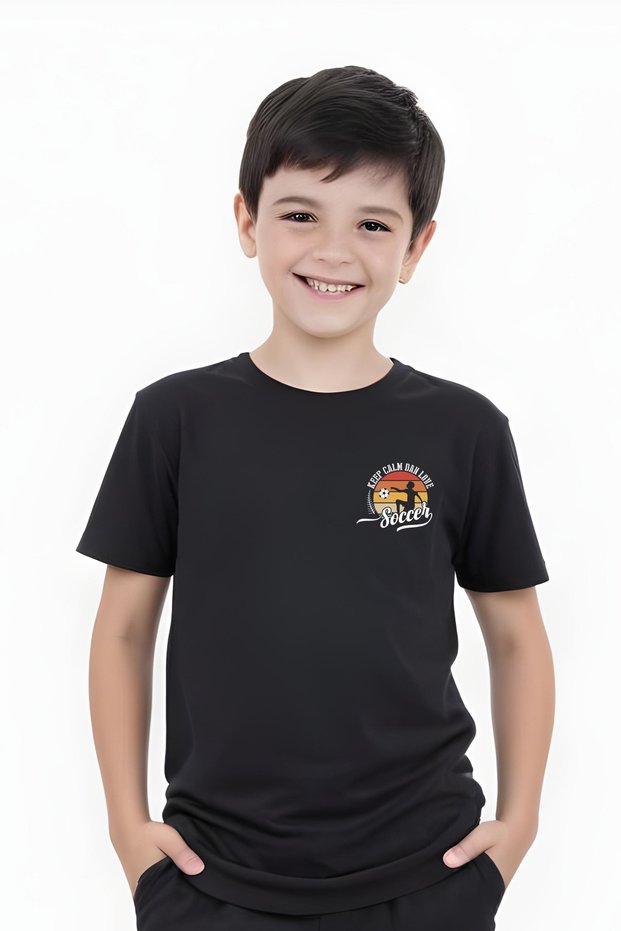 Dan Soccer Printed Boy's Short Sleeve T-Shirt