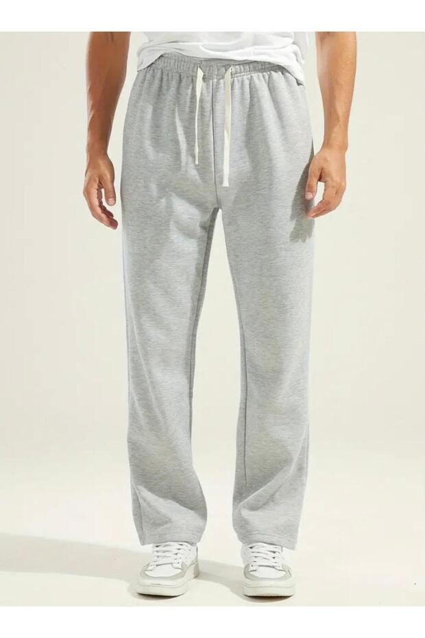 Gray Color High Waist Comfortable Fit - Straight Leg Sweatpants