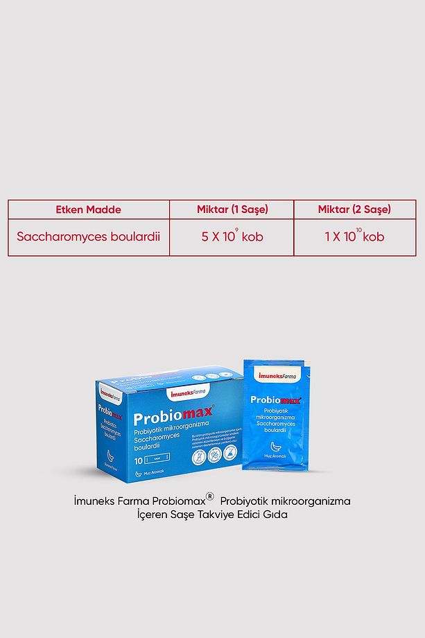 Probiomax ® Probiyotik mikroorganizma İçeren Saşe Takviye Edici Gıda 10 Saşe 2x 2 Adet - 3