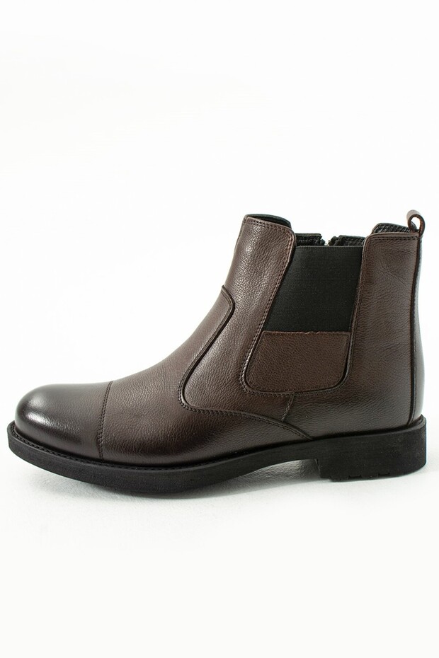 Genuine Leather Zippered Brown Boots