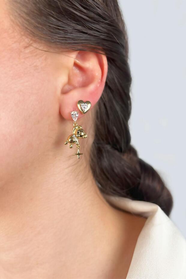 Xuping Teddy Bear Earrings - Gold Color