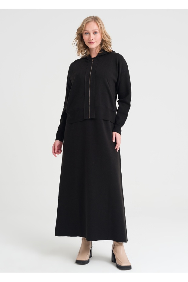 Kapşonlu İkili Triko Takım - 7