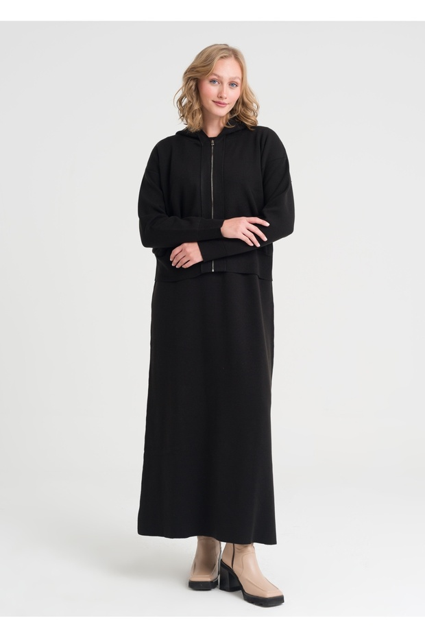 Kapşonlu İkili Triko Takım - 4