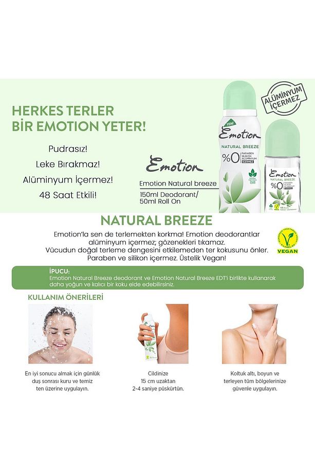 Deodorant 150 ml Natural Breeze X2 Adet - 3