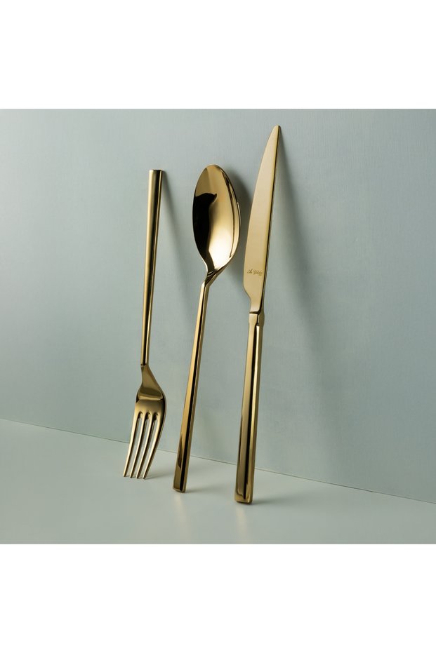 De Luxe S Gold 84 Piece Cutlery Set for 12 People