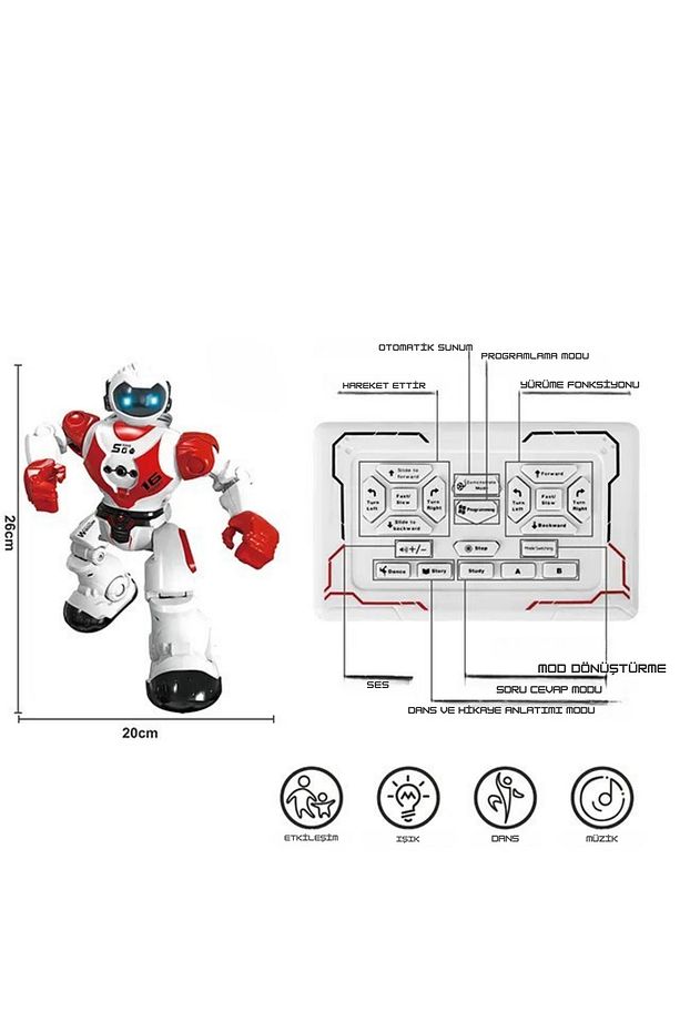 Uzaktan Kumandalı Full Fonksiyon Şarjlı Işıklı ,Sesli Dansçı İnteraktif Robot +3 - 4