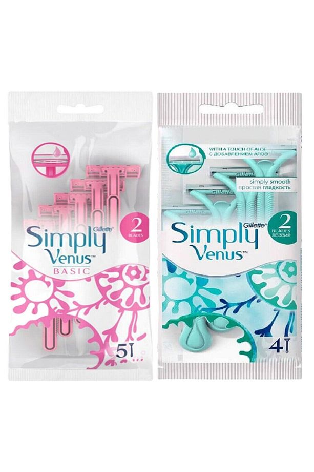 5'li Simply Venus 2 Basic Kadın Tıraş Bıçağı 2 Bıçaklı Simply Venus 4'lü Poşet - 1