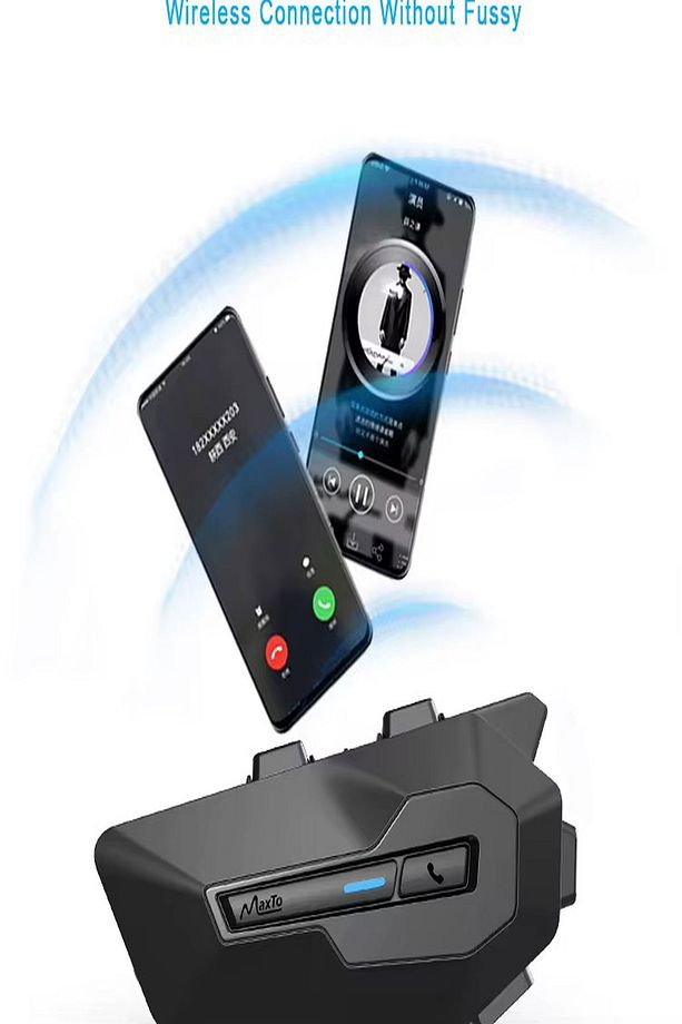 Yeni Model Maxto MX2 Intercom Motosiklet Kask Hoparlörü Bluetooth Intercom Hi-Fi Ses IPX6 - 3