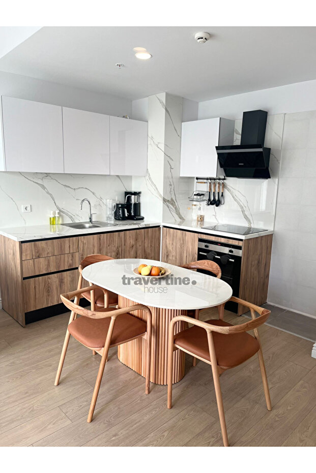travertine house Ahşap Porselen Masa