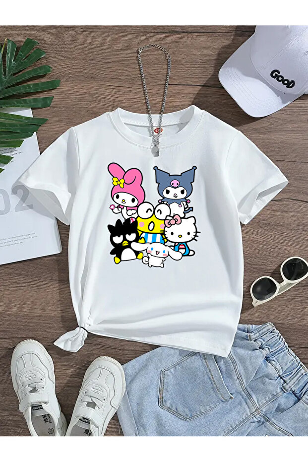 Character Printed Premium Tshirt with Crew Neck for Girls