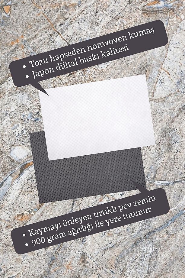 Modern Dijital Baskı Paspas - Sevimli Çift - Mizah  - Kapı Önü Paspas - Kahve Fon - 2